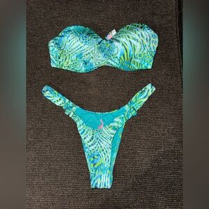 Victoria’s Secret Tropical Print Strapless Bikini Set